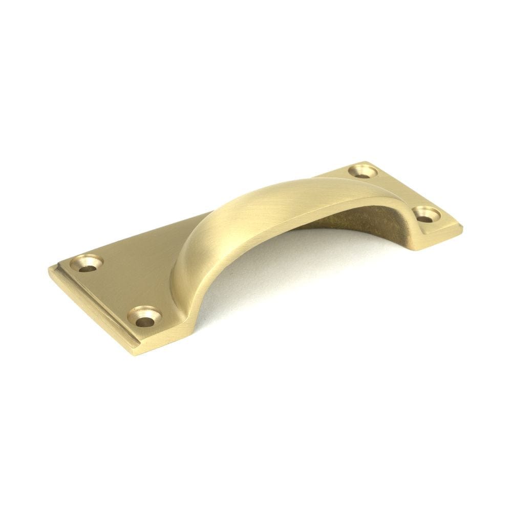 From The Anvil Cabinet Hardware Satin Brass / Cabinet Cup Pulls From The Anvil - Satin Brass Art Deco Drawer Pull