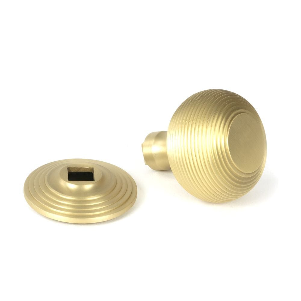 From The Anvil Door Furniture Satin Brass / Beehive Centre Door Knob From The Anvil - Satin Brass Beehive Centre Door Knob