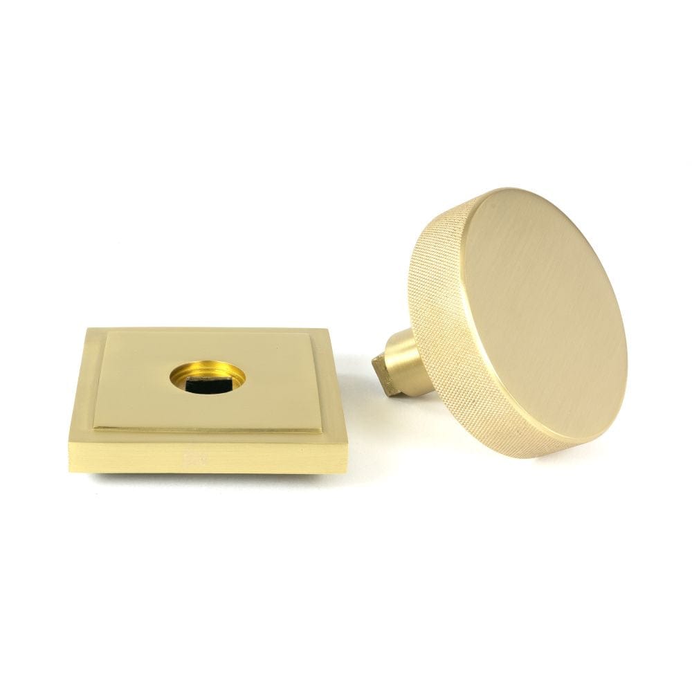 From The Anvil Door Furniture Satin Brass / Square Centre Door Knob From The Anvil - Satin Brass Brompton Centre Door Knob (Square)