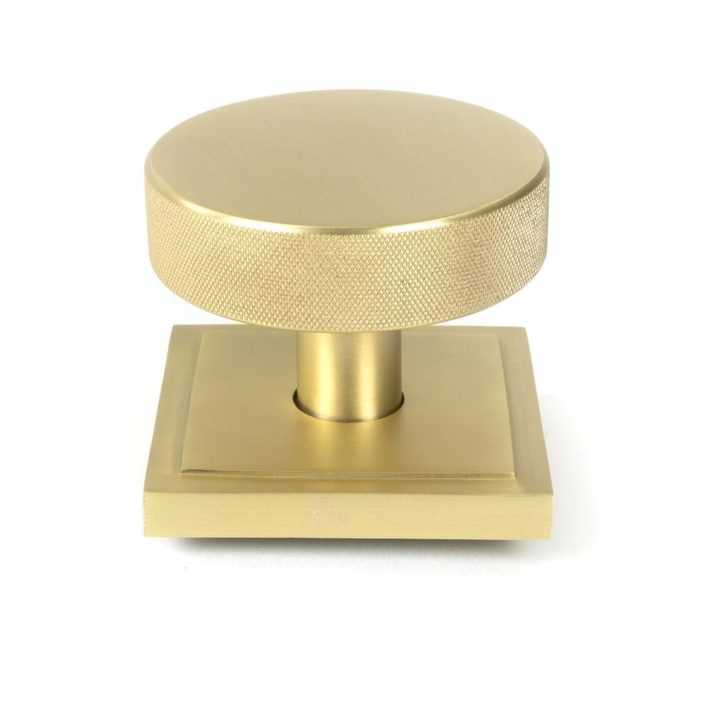 From The Anvil Door Furniture Satin Brass / Square Centre Door Knob From The Anvil - Satin Brass Brompton Centre Door Knob (Square)