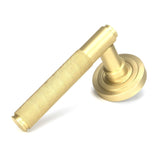 From The Anvil Door Furniture Satin Brass / Round Rose From The Anvil - Satin Brass Brompton Lever on Rose Set (Art Deco) - Unsprung