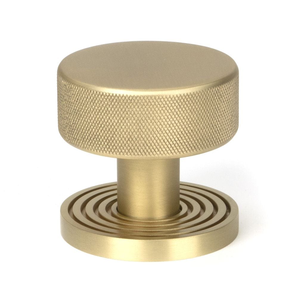 From The Anvil Door Furniture Satin Brass / Mortice/Rim Knobs From The Anvil - Satin Brass Brompton Mortice/Rim Knob Set (Beehive)