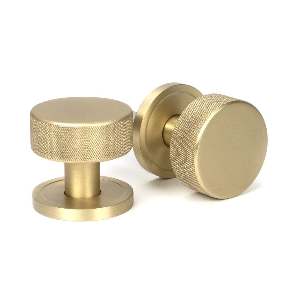 From The Anvil Door Furniture Satin Brass / Mortice/Rim Knobs From The Anvil - Satin Brass Brompton Mortice/Rim Knob Set (Plain)