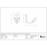 From The Anvil Accessories Satin Brass / Single Coat Hooks From The Anvil - Satin Brass Coat Hook
