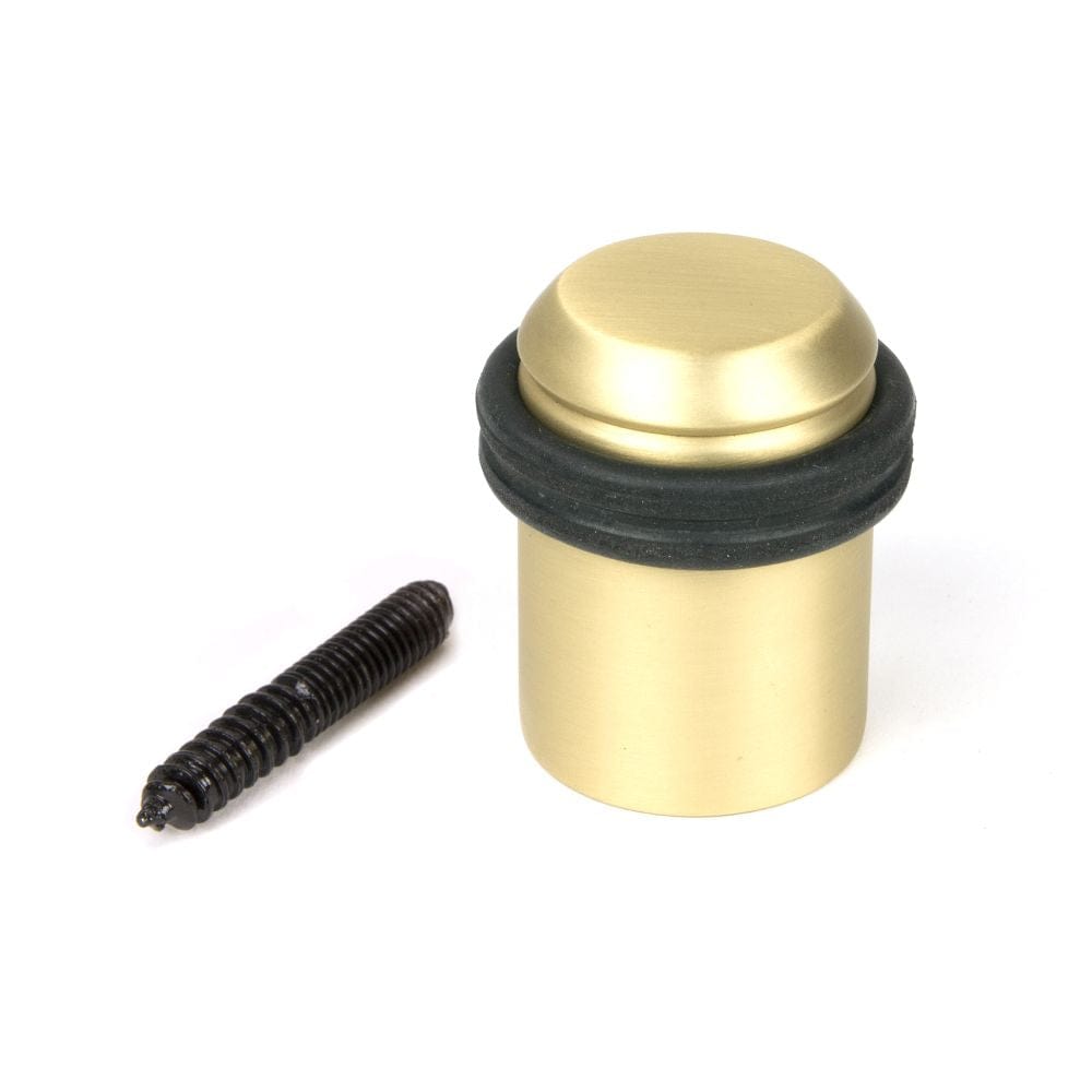 From The Anvil Door Furniture Satin Brass / Floor Door Stop From The Anvil - Satin Brass Floor Mounted Door Stop