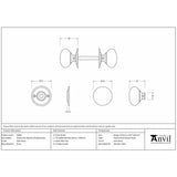 From The Anvil Door Furniture Satin Brass / Mortice/Rim Knobs From The Anvil - Satin Brass Mushroom Mortice/Rim Knob Set