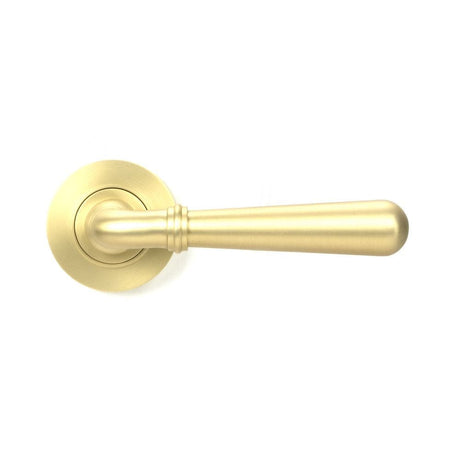 From The Anvil Door Furniture Satin Brass / Round Rose From The Anvil - Satin Brass Newbury Lever on Rose Set (Plain)