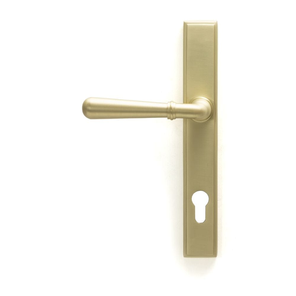 From The Anvil Door Furniture Satin Brass / Multi Point Lock Set / 92mm c/c From The Anvil - Satin Brass Newbury Slimline Lever Espag. Lock Set