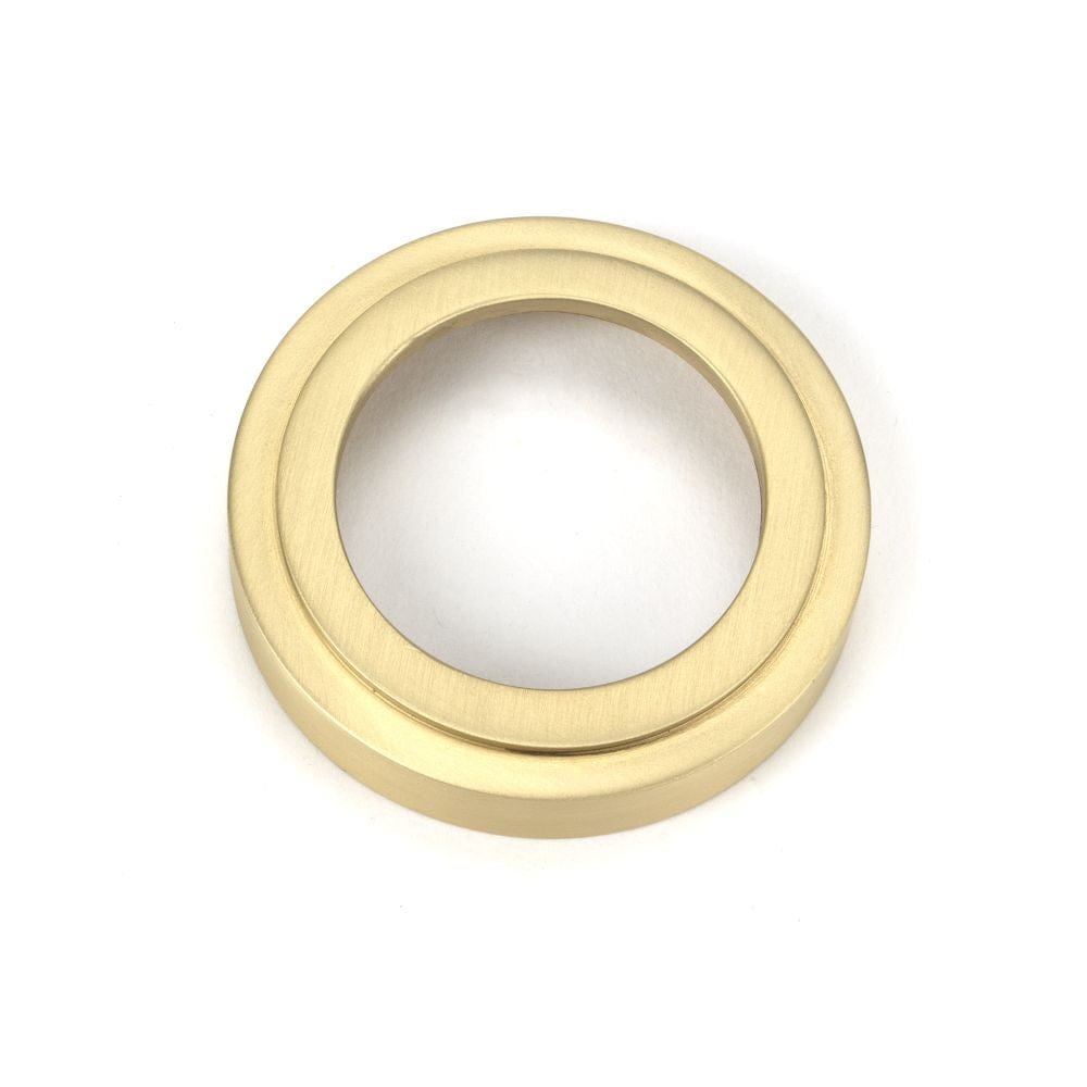From The Anvil Door Furniture Satin Brass / Mortice Key Profile Escutcheons From The Anvil - Satin Brass Round Escutcheon (Art Deco)