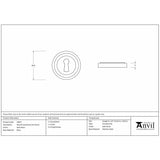 From The Anvil Door Furniture Satin Brass / Mortice Key Profile Escutcheons From The Anvil - Satin Brass Round Escutcheon (Art Deco)