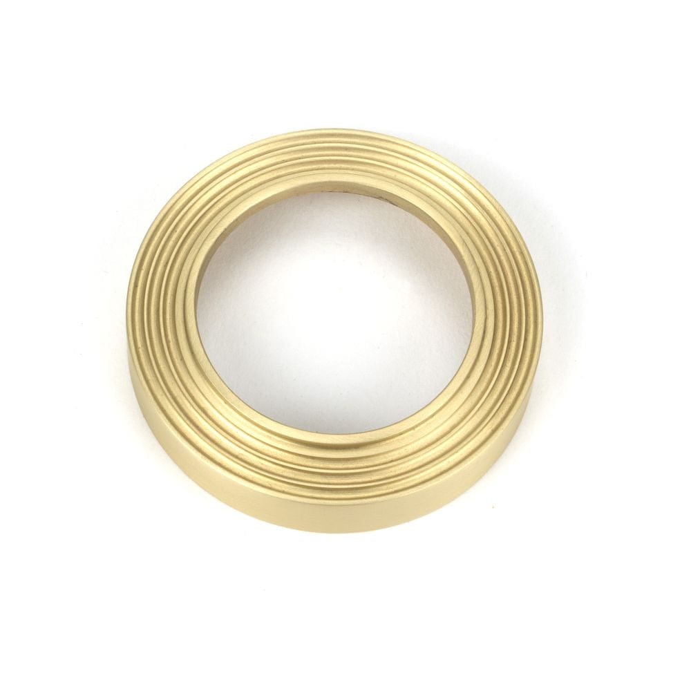From The Anvil Door Furniture Satin Brass / Mortice Key Profile Escutcheons From The Anvil - Satin Brass Round Escutcheon (Beehive)