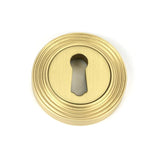 From The Anvil Door Furniture Satin Brass / Mortice Key Profile Escutcheons From The Anvil - Satin Brass Round Escutcheon (Beehive)