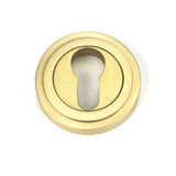 From The Anvil Door Furniture Satin Brass / Euro Profile Escutcheons From The Anvil - Satin Brass Round Euro Escutcheon (Art Deco)