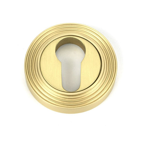 From The Anvil Door Furniture Satin Brass / Euro Profile Escutcheons From The Anvil - Satin Brass Round Euro Escutcheon (Beehive)