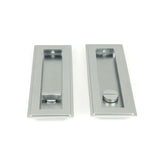 From The Anvil Door Furniture Satin Chrome / Rectangular Flush Pull (Privacy) / Rectangular From The Anvil - Satin Chrome 175mm Art Deco Rectangular Pull - Privacy Set