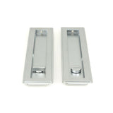 From The Anvil Door Furniture Satin Chrome / Rectangular Flush Pull (Privacy) / Rectangular From The Anvil - Satin Chrome 250mm Art Deco Rectangular Pull - Privacy Set