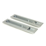 From The Anvil Door Furniture Satin Chrome / Rectangular Flush Pull (Privacy) / Rectangular From The Anvil - Satin Chrome 250mm Art Deco Rectangular Pull - Privacy Set