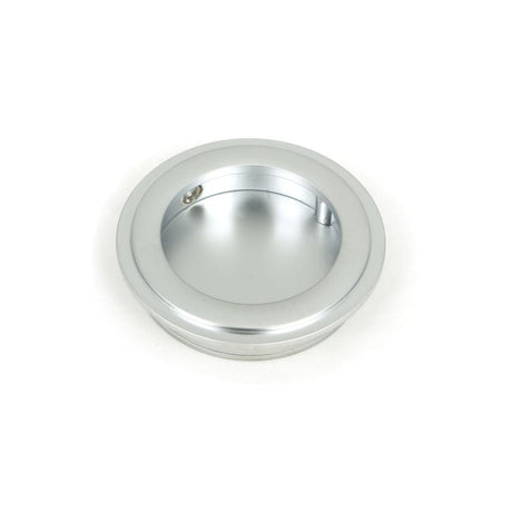 From The Anvil Door Furniture Satin Chrome / Flush Handle / Round From The Anvil - Satin Chrome 60mm Art Deco Round Pull