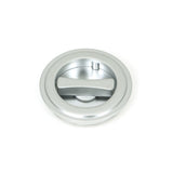 From The Anvil Door Furniture Satin Chrome / Round Flush Pull (Privacy) / Round From The Anvil - Satin Chrome 60mm Art Deco Round Pull - Privacy Set
