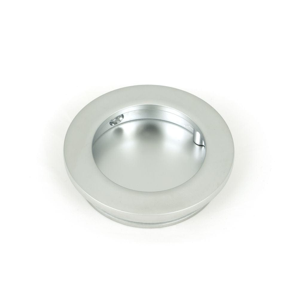 From The Anvil Door Furniture Satin Chrome / Flush Handle / Round From The Anvil - Satin Chrome 60mm Plain Round Pull