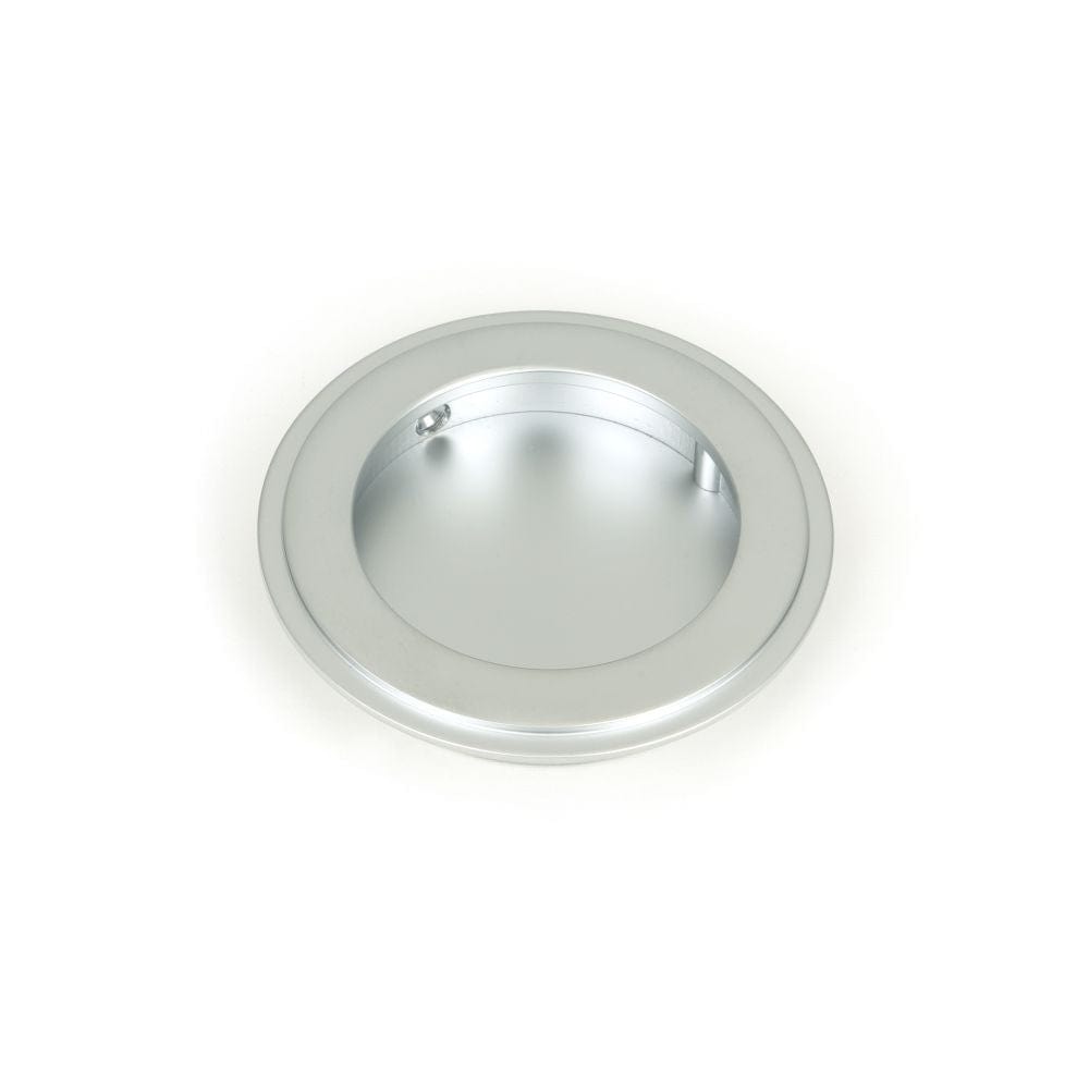 From The Anvil Door Furniture Satin Chrome / Flush Handle / Round From The Anvil - Satin Chrome 75mm Art Deco Round Pull