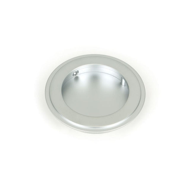 From The Anvil Door Furniture Satin Chrome / Flush Handle / Round From The Anvil - Satin Chrome 75mm Art Deco Round Pull