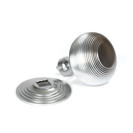 From The Anvil Door Furniture Satin Chrome / Beehive Centre Door Knob From The Anvil - Satin Chrome Beehive Centre Door Knob