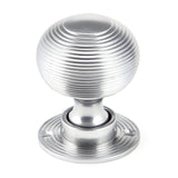 From The Anvil Door Furniture Satin Chrome / Mortice/Rim Knobs From The Anvil - Satin Chrome Heavy Beehive Mortice/Rim Knob Set