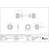 From The Anvil Door Furniture Satin Chrome / Mortice/Rim Knobs From The Anvil - Satin Chrome Heavy Beehive Mortice/Rim Knob Set