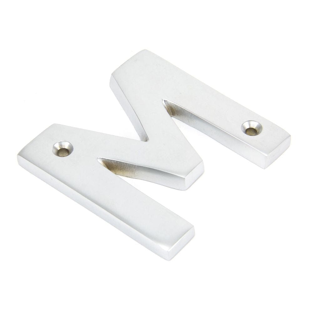 From The Anvil Door Furniture Satin Chrome / Letters / M From The Anvil - Satin Chrome Letter M