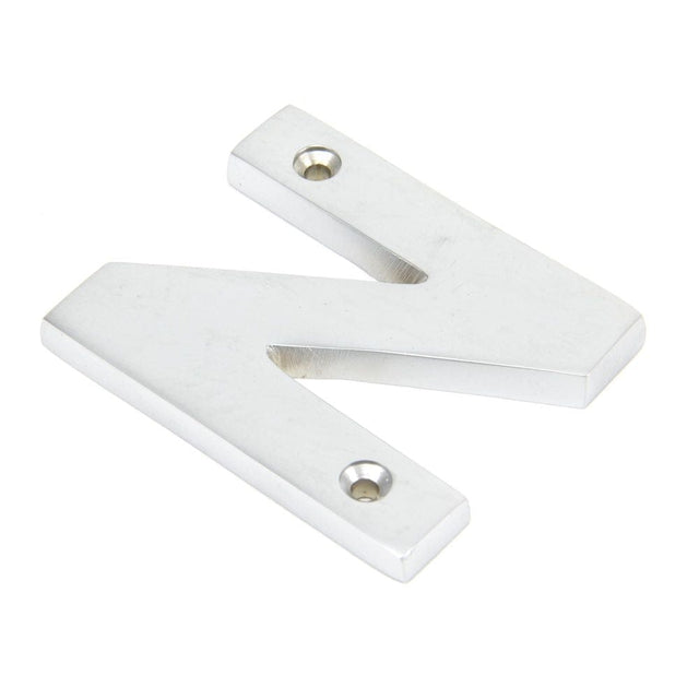 From The Anvil Door Furniture Satin Chrome / Letters / N From The Anvil - Satin Chrome Letter N
