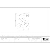 From The Anvil Door Furniture Satin Chrome / Letters / S From The Anvil - Satin Chrome Letter S