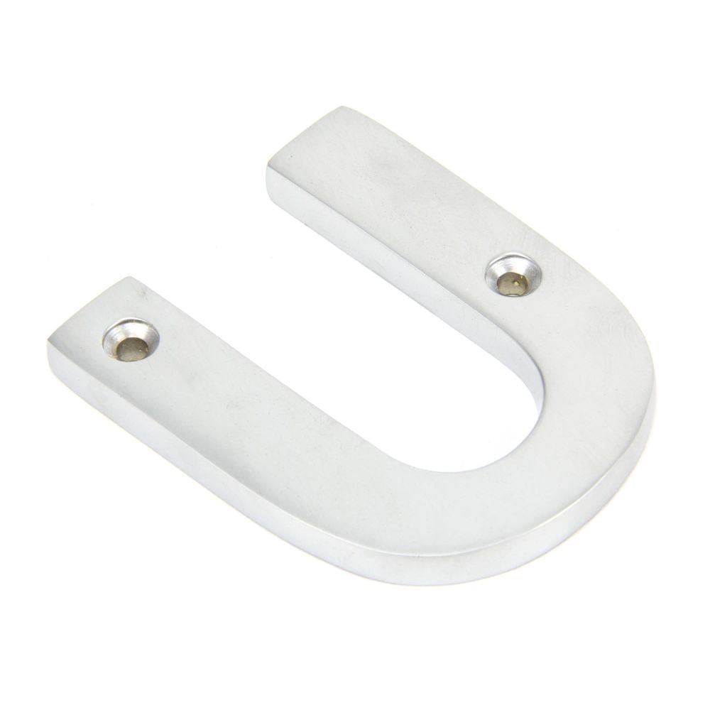 From The Anvil Door Furniture Satin Chrome / Letters / U From The Anvil - Satin Chrome Letter U