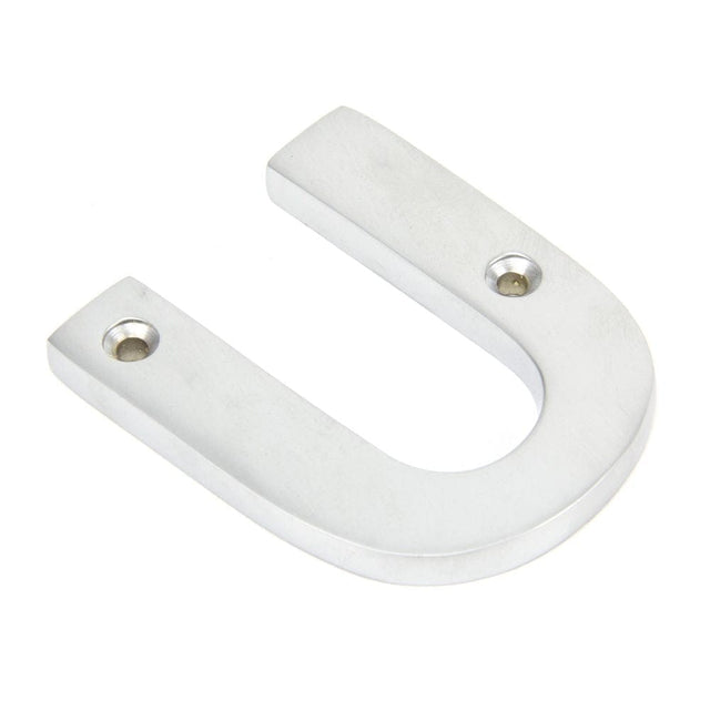 From The Anvil Door Furniture Satin Chrome / Letters / U From The Anvil - Satin Chrome Letter U