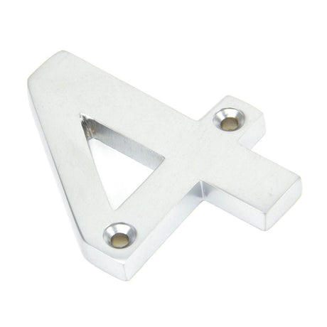 From The Anvil Door Furniture Satin Chrome / Numerals / 4 From The Anvil - Satin Chrome Numeral 4
