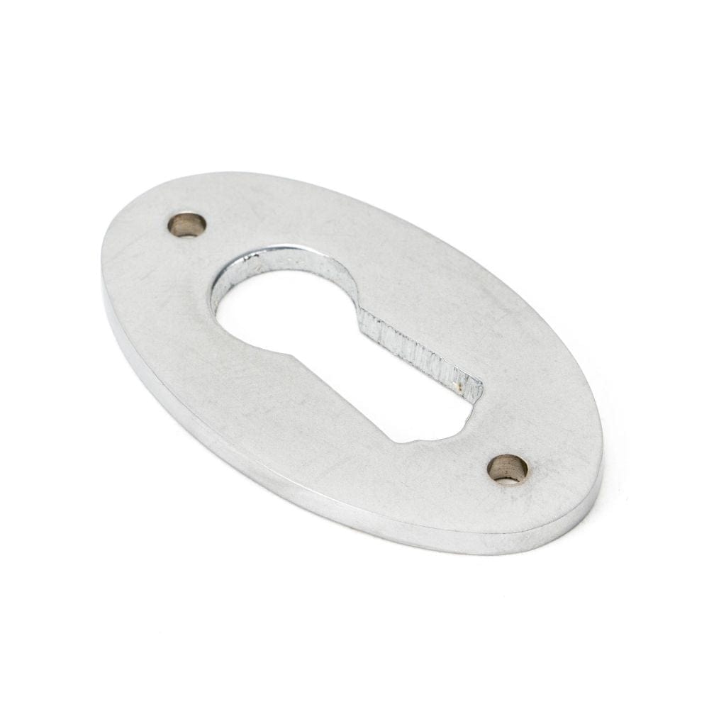 From The Anvil Door Furniture Satin Chrome / Mortice Key Profile Escutcheons From The Anvil - Satin Chrome Oval Escutcheon
