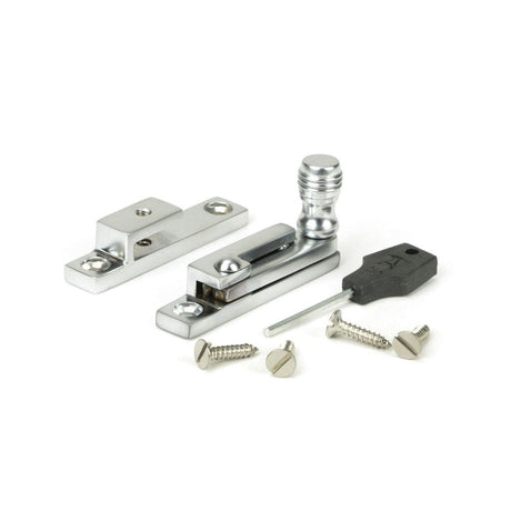 From The Anvil Window Furniture Satin Chrome / Sash Window Quadrant Fasteners / Yes From The Anvil - Satin Chrome Prestbury Quadrant Fastener - Narrow