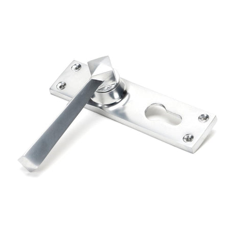 From The Anvil Door Furniture Satin Chrome / Euro Profile Lock Handles From The Anvil - Satin Chrome Straight Lever Euro Lock Set