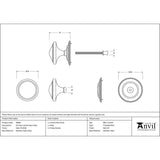 From The Anvil Door Furniture Satin Marine SS (316) / Art Deco Centre Door Knob From The Anvil - Satin Marine SS (316) Art Deco Centre Door Knob