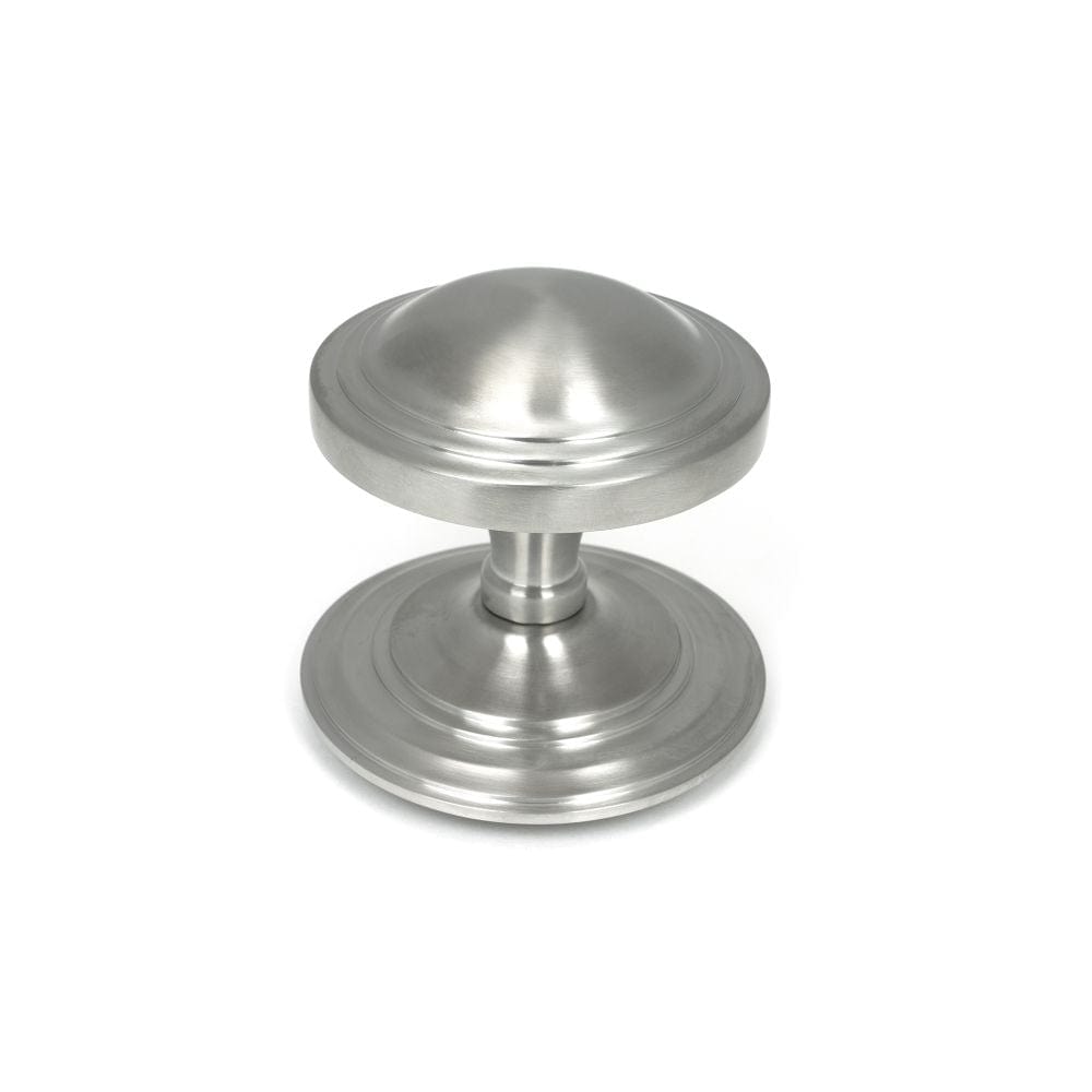 From The Anvil Door Furniture Satin Marine SS (316) / Art Deco Centre Door Knob From The Anvil - Satin Marine SS (316) Art Deco Centre Door Knob