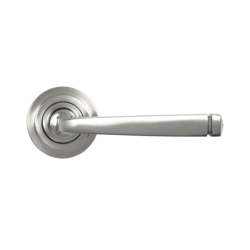 From The Anvil Door Furniture Satin Marine SS (316) / Round Rose From The Anvil - Satin Marine SS (316) Avon Round Lever on Rose Set (Art Deco) - Unsprung