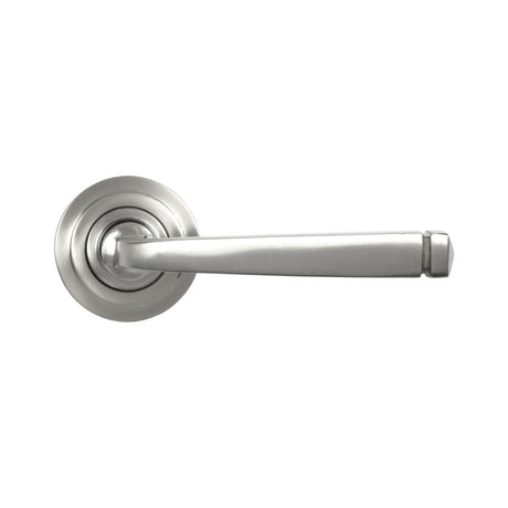 From The Anvil Door Furniture Satin Marine SS (316) / Round Rose From The Anvil - Satin Marine SS (316) Avon Round Lever on Rose Set (Art Deco) - Unsprung