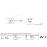 From The Anvil Door Furniture Satin Marine SS (316) / Square Rose From The Anvil - Satin Marine SS (316) Avon Round Lever on Rose Set (Square)