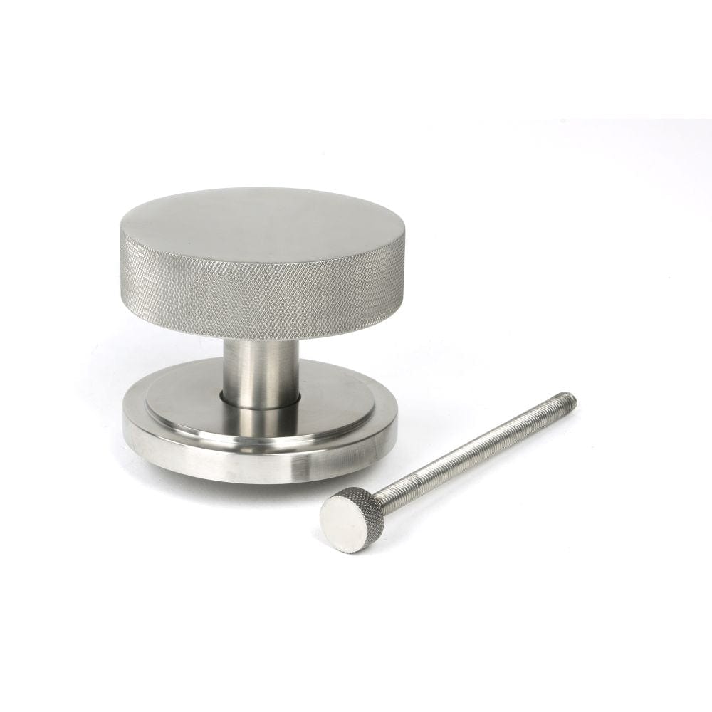 From The Anvil Door Furniture Satin Marine SS (316) / Art Deco Centre Door Knob From The Anvil - Satin Marine SS (316) Brompton Centre Door Knob (Art Deco)
