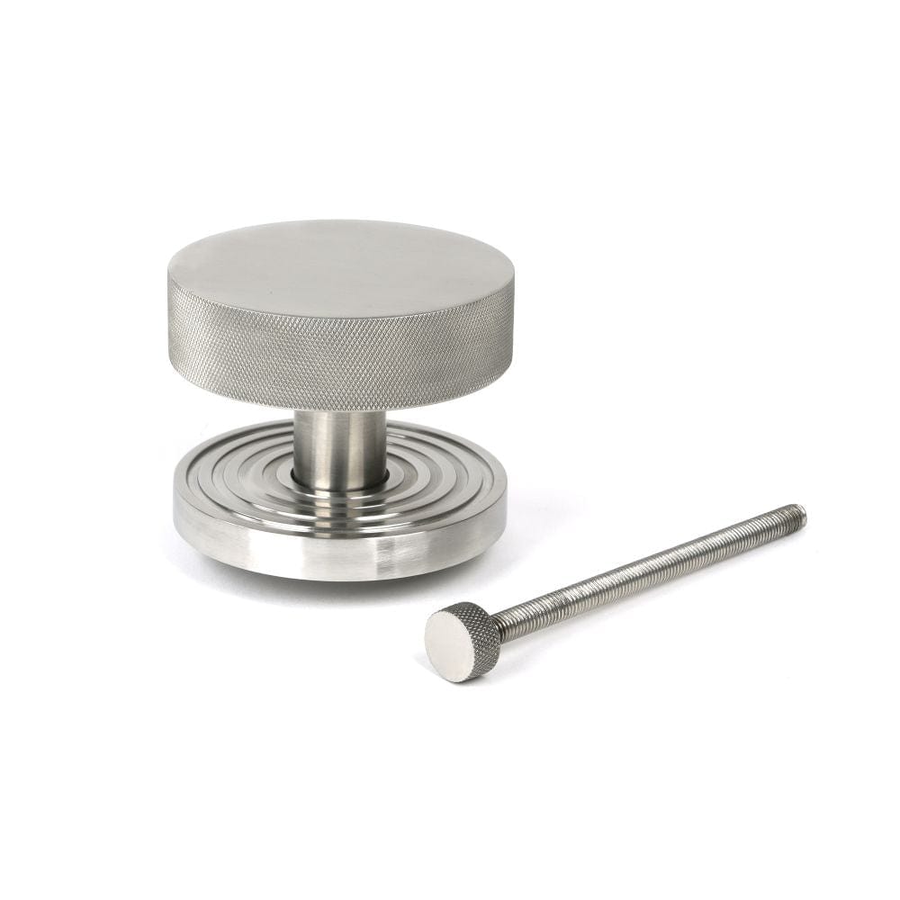 From The Anvil Door Furniture Satin Marine SS (316) / Beehive Centre Door Knob From The Anvil - Satin Marine SS (316) Brompton Centre Door Knob (Beehive)
