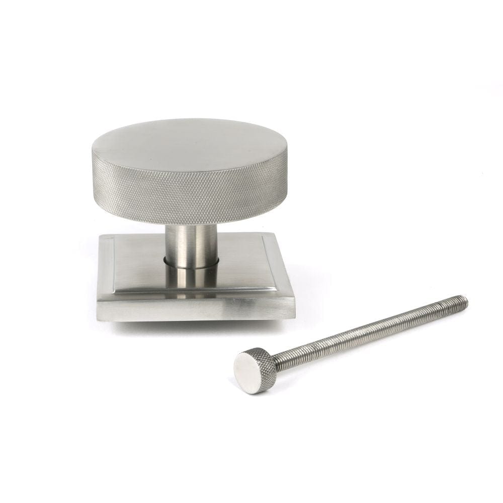From The Anvil Door Furniture Satin Marine SS (316) / Square Centre Door Knob From The Anvil - Satin Marine SS (316) Brompton Centre Door Knob (Square)