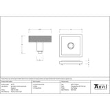 From The Anvil Door Furniture Satin Marine SS (316) / Square Centre Door Knob From The Anvil - Satin Marine SS (316) Brompton Centre Door Knob (Square)
