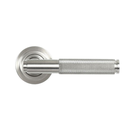 From The Anvil Door Furniture Satin Marine SS (316) / Round Rose From The Anvil - Satin Marine SS (316) Brompton Lever on Rose Set (Art Deco)