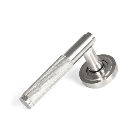 From The Anvil Door Furniture Satin Marine SS (316) / Round Rose From The Anvil - Satin Marine SS (316) Brompton Lever on Rose Set (Art Deco)