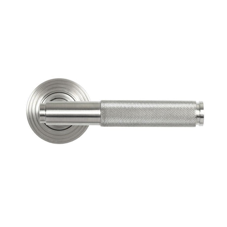 From The Anvil Door Furniture Satin Marine SS (316) / Round Rose From The Anvil - Satin Marine SS (316) Brompton Lever on Rose Set (Beehive)